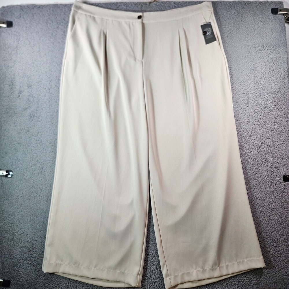 $119 NWT Vince Camuto Wide Leg Dress Pants Women 24 W‎ Clay Beige NEW